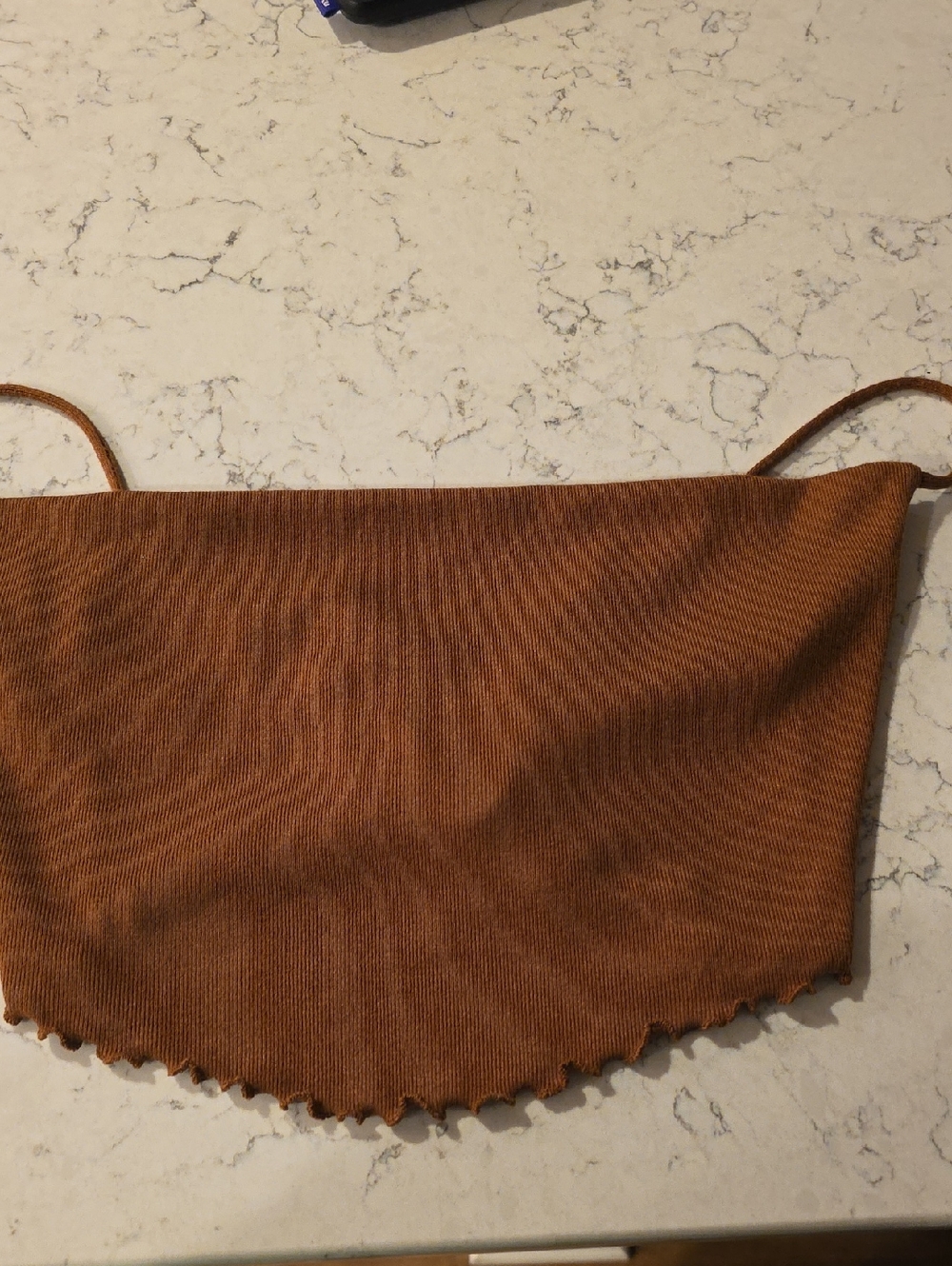 Womans Urban Outfitters Brown Ribbed Cropped Tank Top Size Medium New